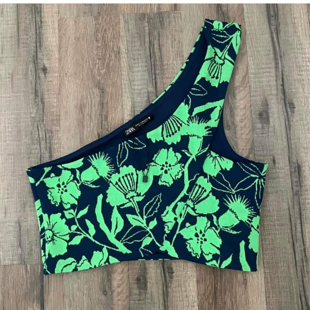 Zara floral cropped tank